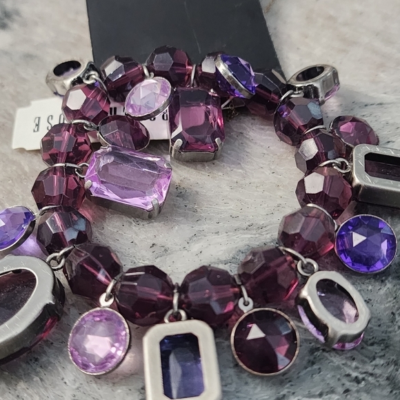 Robert Rose NWT Deep Purple Bracelet and NWT earring necklace set bundle - Picture 7 of 7